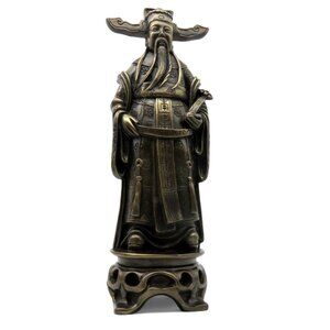 Asian FENG SHUI Bronze Colour Ceramic Figurine 12" Tall Vintage